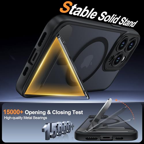 AMILIFECASES Magnetic Compatible with iPhone 13 Pro Case, [Built-in Kickstand][Full Camera Protection][Compatible with MagSafe][Anti-Fingerprint] Shockproof Phone Case for iPhone 13 Pro 6.1",Black - image 3