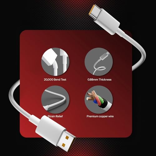 Image of USB A to Type C Charging Cable for Vivo Smartphones, Fast Charge Support & Stable Data Transfer Compatible with Vivo, Oppo, Realme & Type C Devices (Free Cable Protector)