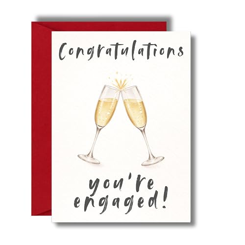 Engagement Card Congratulations You’re Engaged Champagne Toast Design For Couple Friend Sister Happy Couple JBS177
