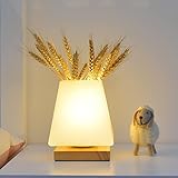 Vase Table Lamp, DIY Vase Lamp USB Charging Port Dimmable Flower Lamp, LED Frosted Glass Shade Bedsi