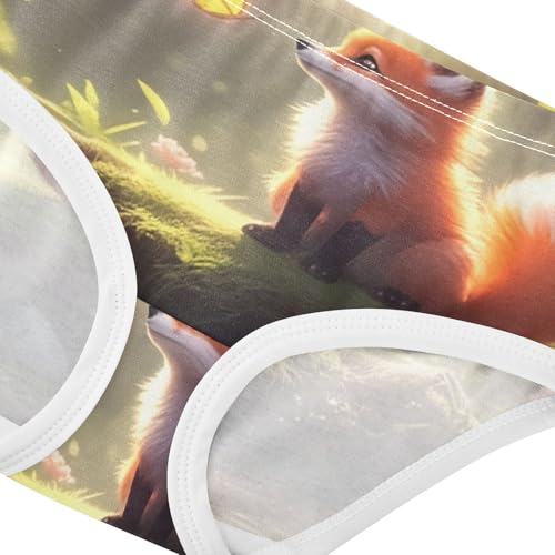 Funny Toddler Girls Underwear 2t Cotton Little Girl Panties Cute Red Fox Flower Forest Briefs Kids Undies4