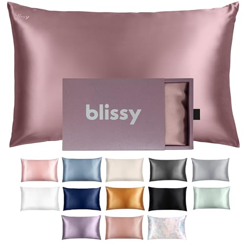 Blissy taie soie pur mûrier 22 Momme Standard prune