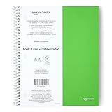 Amazon Basics College Ruled Spiral Notebook, Poly Cover, 100 Sheets, 11' x 9', Green, 1 pack
