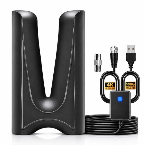 �y2026�V�^���f���z�����A���e�i �e���r�A���e�i �n�f�W�A���e�i 4K/HDTV�Ή� 800KM��M���� �u�[�X�^�[���� �����x ��m�C�Y | 360°�S���ʎ�M UHF/VHF�Ή� �������� �����M USB���d ���ݒu�^ 5m�����P�[�u��+�ϊ��R�l