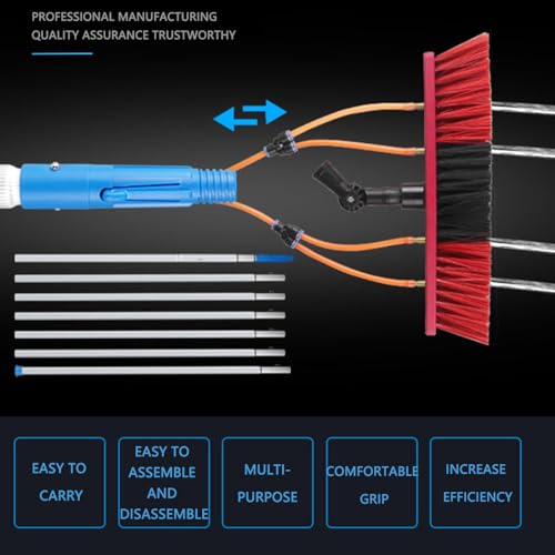 Kit de limpieza de paneles fotovoltaicos con escoba telescópica de 12 metros 3