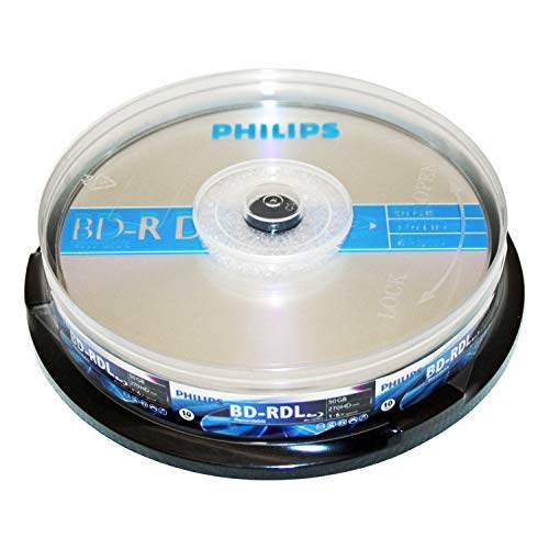 image for Philips BD-RDL 50GB 6X Double Layer 10 Pack Spindle, Logo Top, 10-Disc