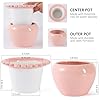 2pcs 6.5inch Design Self Watering Pot for Indoor Plants Pink Terracotta Pots African Violet Pot for Plant Enthusiasts Orchid Planter
