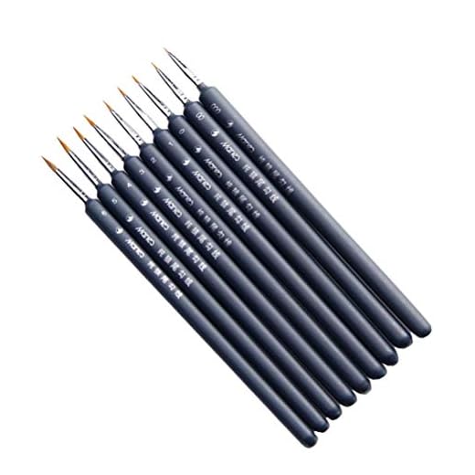 NUOBESTY 9 Piezas Pincel para Detalles Finos Pincel para Detalles De Pelo De Marta Suministros De Pintura Juegos De Pinceles De Arte Pincel De Acuarela Niño Carrera De Madera Accesorios