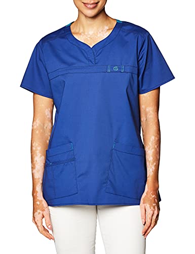 WonderWink Women's Wonderflex Patience Scrub Top, Galaxy Blue, Small