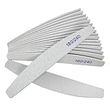 Nail Files (12 Pack), 180/240 Grit Wooden Emery Board Nail File Double Sided Wood Emory Fingernail...
