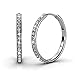 Hoop Loop Earrings for Women 18K White Gold Plated with Crystal Sparking Christmas Gift for Women Mother Wife Mother's Day Gift (E-HoopC)