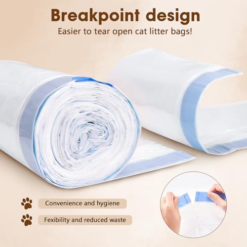 40 Count Extra Large Cat Litter Box Liners, Cat Litter Waste Receptacles Bags for ZeaCotio and Fsitego Self-Cleaning Cat Litter Box