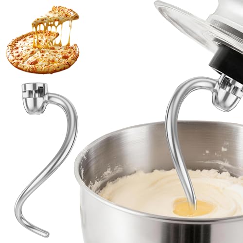 Gancho de acero inoxidable en espiral para batidoras de 5 y 6 cuartos de galón, accesorio de gancho de masa apto para lavavajillas, amasado eficiente para pan, pizza, pasta, galletas