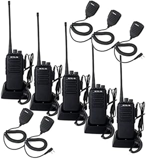 Retevis RT1 Two Way Radios Long Range Rechargeable, Heavy Duty 2 Way Radios with 3000mAh Battery,Rugged Adults Walkie Talkies with Earpiece and Mic Set, for Commercial Use(5 Pack)