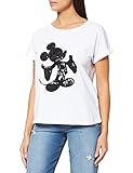camiseta lentejuelas mujer Camiseta Springfield Camiseta Mickey Shape Lentejuelas, Blanco, L para Mujer