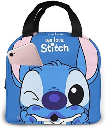 Lovely Stitch Portable Insulated Lunch Bag Washable And Reusable Durable Compact Outdoor Travel Picnic School Office