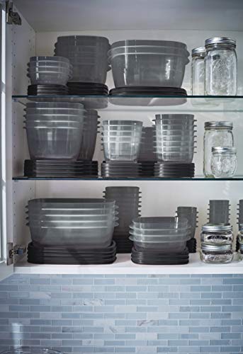 Rubbermaid Food Storage Containers with SilverShield Antimicrobial Product Protection, Grey, 42-Piece Set