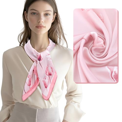 Head Scarf for Women, Satin Neck Scarf, Hair Scarf, Printed Square Scarf Bandanas for Women 27.5 × 27.5 Inches4