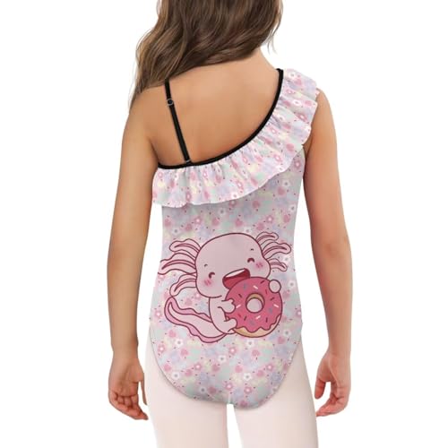 One Piece Swimming Suit for Girls Trendy Summer Bathing Suit with Adjustable Strap One-Shoulder Ruffle Swimwear2