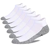 eallco Mens Ankle Socks Low Cut Athletic Cushioned Running Tab Socks 6 Pack