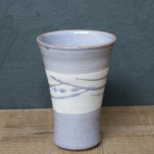 まるいち本店 信楽焼 彩虹シリーズ フリーカップ/ビアカップ (藤色)