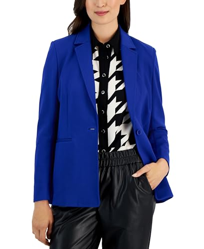Petite Notched Collar One-Button Blazer Royal Saphirre PS