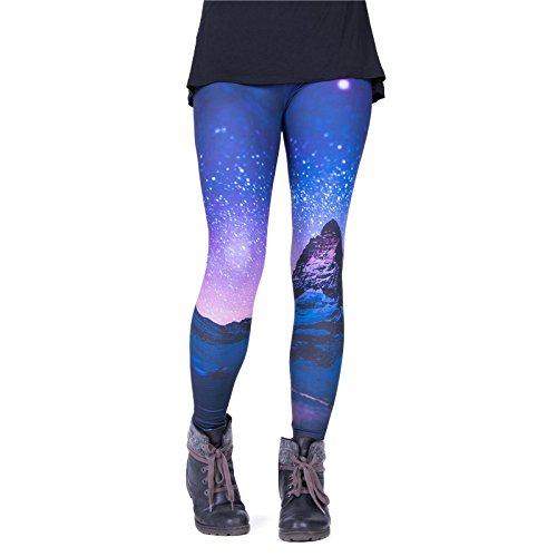 Cosey bedruckte Bunte Leggings, Space Landscape