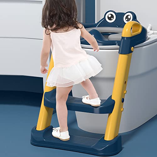 Assento de Treinamento Potty Com Escada de Escadote, Assento Sanitário Dobrável para Treinamento de