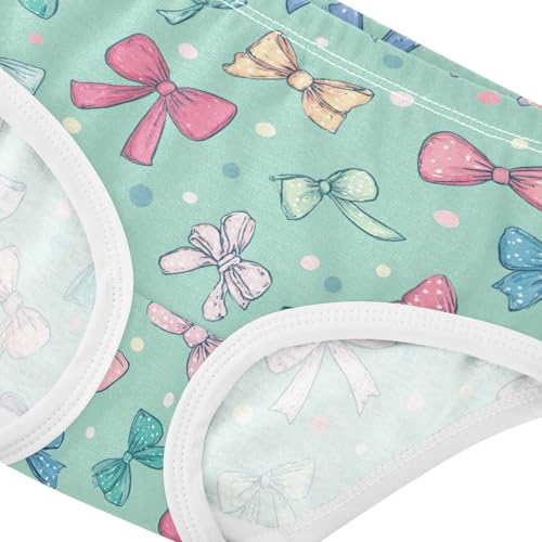 Wusikd Colorful Bows Green Girls' Underwear Cotton Girls Briefs Soft Toddler Underwear 2T4