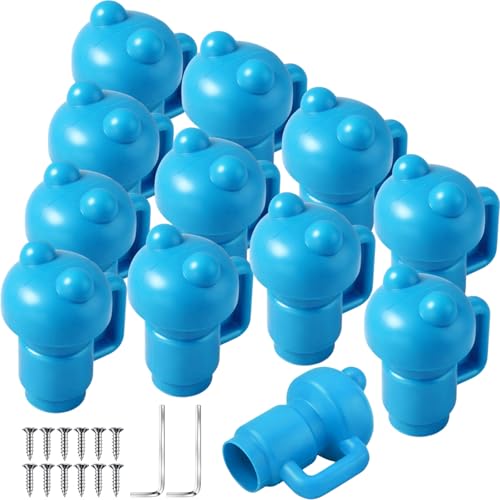 Geelin 12 Pcs Trampoline Pole Caps Replacement 1.26 Incn Enclosure Trampoline Pole End Caps for Net Hook Safety Accessories(Blue)