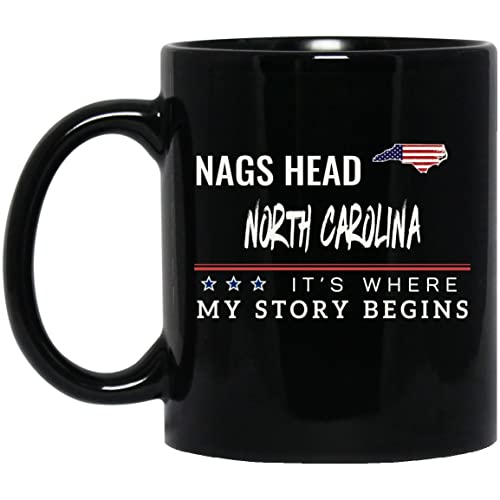 Nags Head NC American Flag Mug 11oz Patriotic Tea Cup