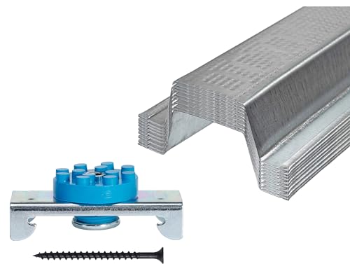 Trademark Soundproofing 20 Metal Hat Channel and Clips