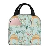 parrot flower power amazon Tamaño ideal: mide 5 pulgadas de grosor, 8.5 pulgadas de ancho y 8 pulgadas de alto, esta pequeña bolsa de almuerzo se adapta fácilmente a la vida diaria, adecuada como una elegante bolsa de almuerzo para mujer con flores de loro para el trabajo o una lonchera para hombre para el trabajo.