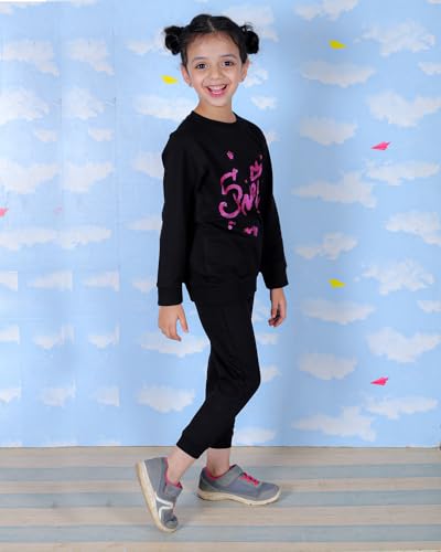 Image of The Mom Store Kids Sweatshirt With Joggers Set| Cotton With French Terry | Cute Prints | Warm | For Boys & Girls | Trendy Winter Sets For Kids | Hoodie And Sweatpant Set