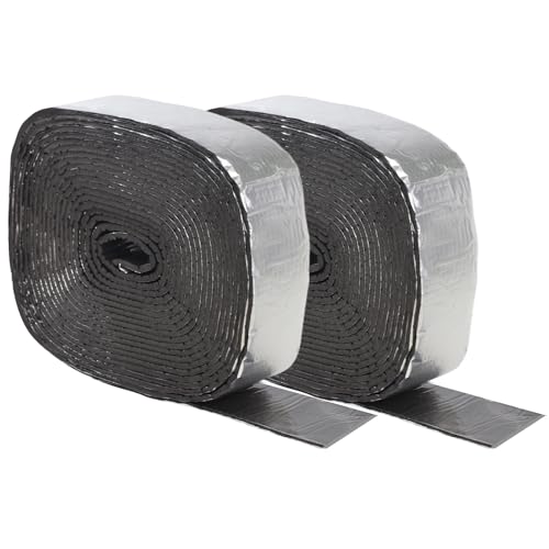 2 Roll 32.8 Ft x 3 Inch Pipe Wrap Insulation Tape, Self Adhesive Foam and Foiled Fiberglass Foam Insulating Pipe Wrapper, Ceramic Water Pipe Insulation Wrap Insulation Wrap for Cold Freezing Weather