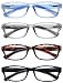 HEEYYOK Reading Glasses Womens/Men 4-Pack Readers 2.00,Lightweight Rectangular PC Frame Comfortable Spring Hinges.We Wear 4 Pouch.