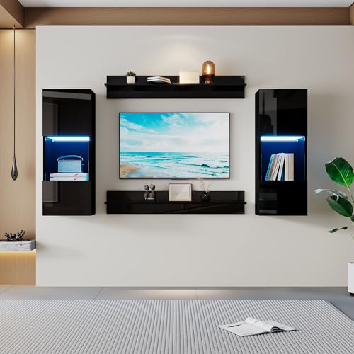 Set de muebles de TV Soweiz juego de estanterías