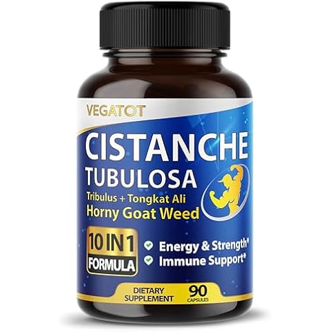 VEGATOT 10 in 1 High Strength Cistanche Tubulosa Tribulus Terrestris Horny Goat Weed 13310 mg Concentrated Extract Boost Energy Stamina Strength - Made in The USA Cover