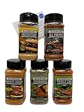 Blackstone Griddle Grill Ultimate Cookout Seasoning Bundle (Whiskey Burger/Steakhouse/Tequila Lime/Cheesesteak/All Purpose) with ThisNThat Trademarked Recipe Card