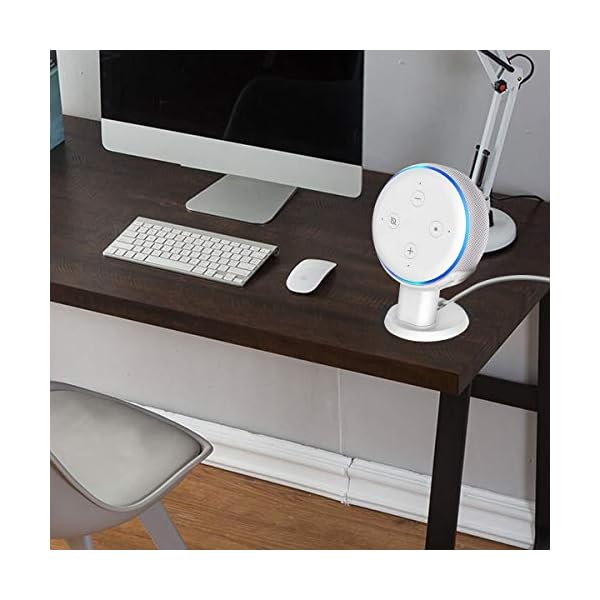 oGoDeal Stand for Echo Dot 3 3rd Generation Speaker Holder Dot Accessories Desk Table Mount Bracket (White) - Image 7