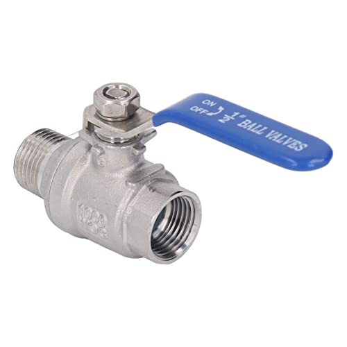 ZDETGU 1/2in NPT Valve Stainless Steel Male Female Thread Shut Off Valve 1000WOG 24mm Outer Diameter for Oil Steam and Industrial Use