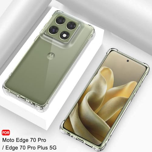 Image of TheGiftKart Crystal Clear Back Cover Case for Motorola Moto Edge 70 Pro /Edge 70 Pro Plus 5G | Shockproof Soft TPU Case | Cushioned Edges for Ultimate Protection Back Cover Case (TPU, Transparent)