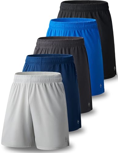 Image of Liberty Pro 5 Pack: Mens Athletic Shorts, 9 inch Mesh Basketball Shorts Men Active Gym Shorts with Pockets