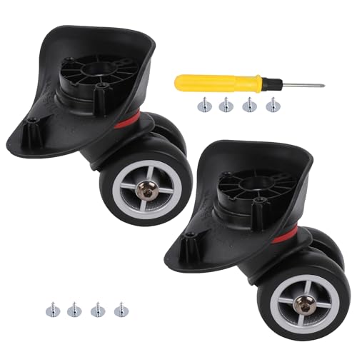 2 ruedas giratorias multifunción para equipaje, serie W042, 115 W, rueda derecha negra, 100 mm