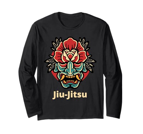 Máscara de demonio rosa japonesa Oni Mask jiu-jitsu Manga Larga