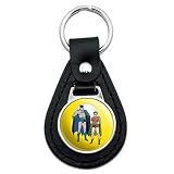 GRAPHICS & MORE Black Leather Batman and Robin Keychain