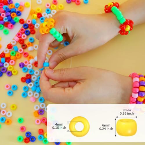 Iooleem Pony Beads(1000pcs Purple Pony Beads), Beads for Jewelry Making, Crafts, Beading Supplies, Arts & Crafts Materials for Jewelry Making.