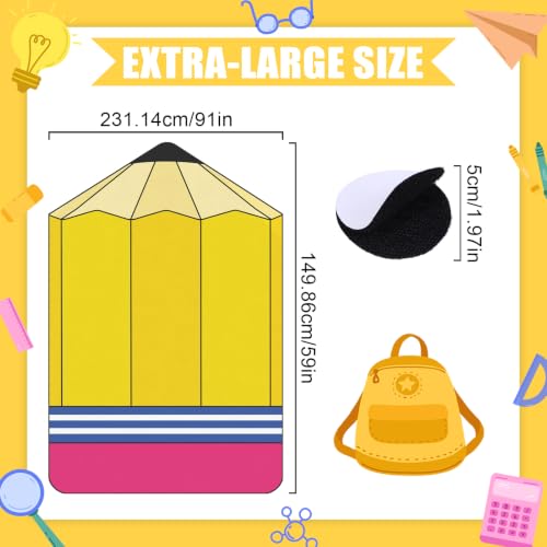 Niuyhe Pencil Classroom Rug 7.6x5 ft, Large Polyester Classroom Playmat Non Slip, Back to School Pencil Decor Reading Calming Corner Carpet for Preschool Kindergarten Teacher Gift Decor - Image 2
