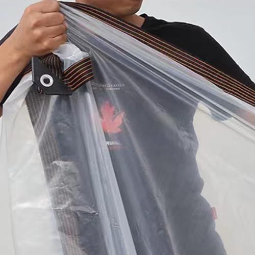 Transparente Plane – Transparente Abdeckung, Hühnerstall für Zwinger | wasserdichte PVC-Plane mit Metallösen, Plane aus PVC, verstärkt mit Seil, wesentliche Elemente für regnerische Tage