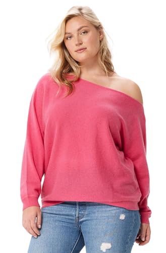 Image of Minnie Rose Womens Long Sleeve Off the Shoulder Cashmere Pull On Sweater